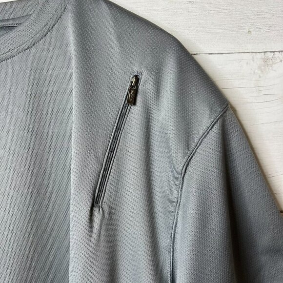SCOTTeVEST Shirt Mens Size Large Charcoal Gray Performance Short Sleeve Pockets - Picture 6 of 16